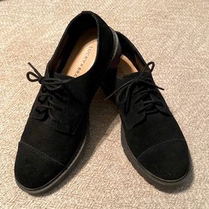 Lucky Brand Lug Sole Suede Oxfords. Black. Women’s size 7.5